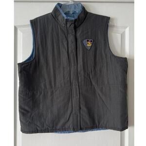 Disney Mickey Unlimited Unisex Reversible Puffer Vest XL Gray Blue -Jerry Leigh